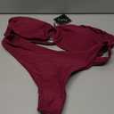 ZAFUL Women's Bandeau Bikini O Ring Strapless Tie Back High Cut Two Piece Swimsuit Bathing Suits (Large, 1-plum Pie)