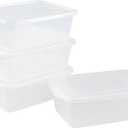 6.5 Quarts Clear Latching Box, Plastic Storage Containers with Lids Set of 4