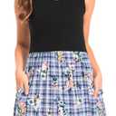 Bearsland Women's Sleeveless Maternity Dress Nursing Breastfeeding Dresses with Pockets (X-Large, Blueplaidfloral)