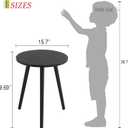 AWASEN Round End Table, Black Side Table Modern Home Decor Small Accent Table for Small Space Living Room, Bedroom and Balcony, Easy Assembly, 19.69''H x 15.7''D (Black)