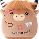 Get Well Highland Cow Plush - Adorable Cow Stuffed Animal Toy for All Ages, Perfect Get Well Gift for Kids, 9.45 Inch