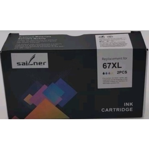 SAILNER Ink Cartridge Replacement For 67XL Black, 1 Tri Color 2Pcs