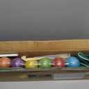 ApudArmis Six Player Croquet Set with Premiun Rubber Wooden Mallets 28In,Colored Ball,Wickets,Stakes - Lawn Backyard Outdoor Game Set for Adults/Teenagers/Family (Large Carry Bag Including)