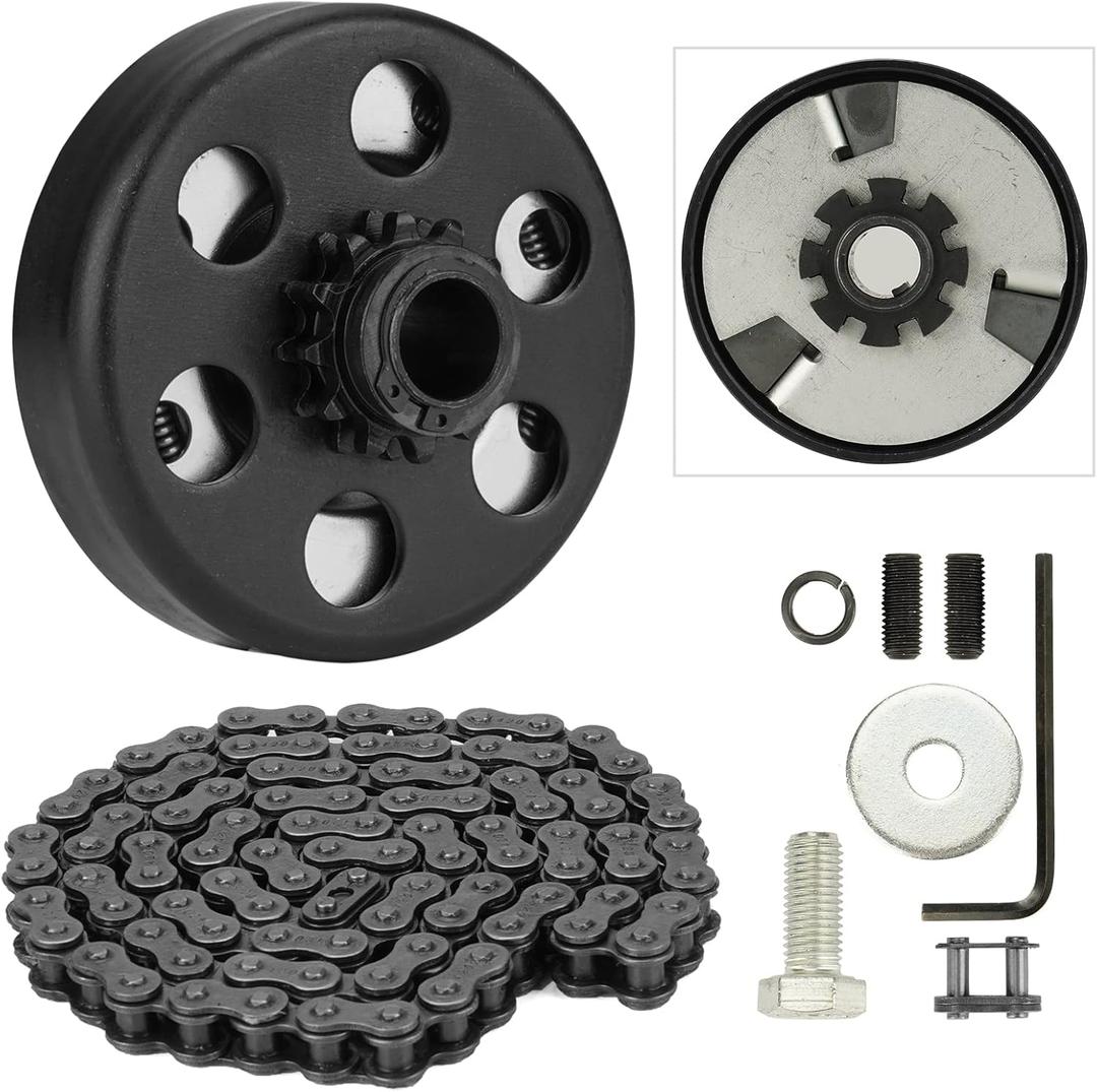 Centrifugal Clutch, Go Kart Clutch 3/4 Bore 12T with #35 Chain for Go Kart Minibike Honda Engines GX160 GX200 GX140 GX120 GC160 GC190, With 2pcs Set Screws and 1pc Connecting link