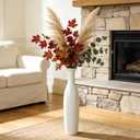 White Ceramic Tall Floor Vase,19.7 Inch Large Decorative Vase for Home Decor, Living Room, Bedroom, Bathroom, Kitchen, Center pieces, Office, Minimalism Style Design for Pampas Grass Vase