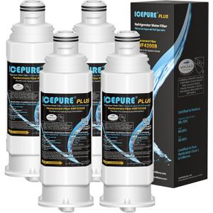 ICEPURE PLUS NSF53 DA97-17376B Replacement for HAF-QIN/EXP, HAF-QIN, DA97-08006C, RF23M8070SG, RF23M8070SR, RF23M8090SG, RF23M8090SR, AQF-DA97-17376B Refrigerator Water Filter, 4PACK (Black Heavy Metals Removal)