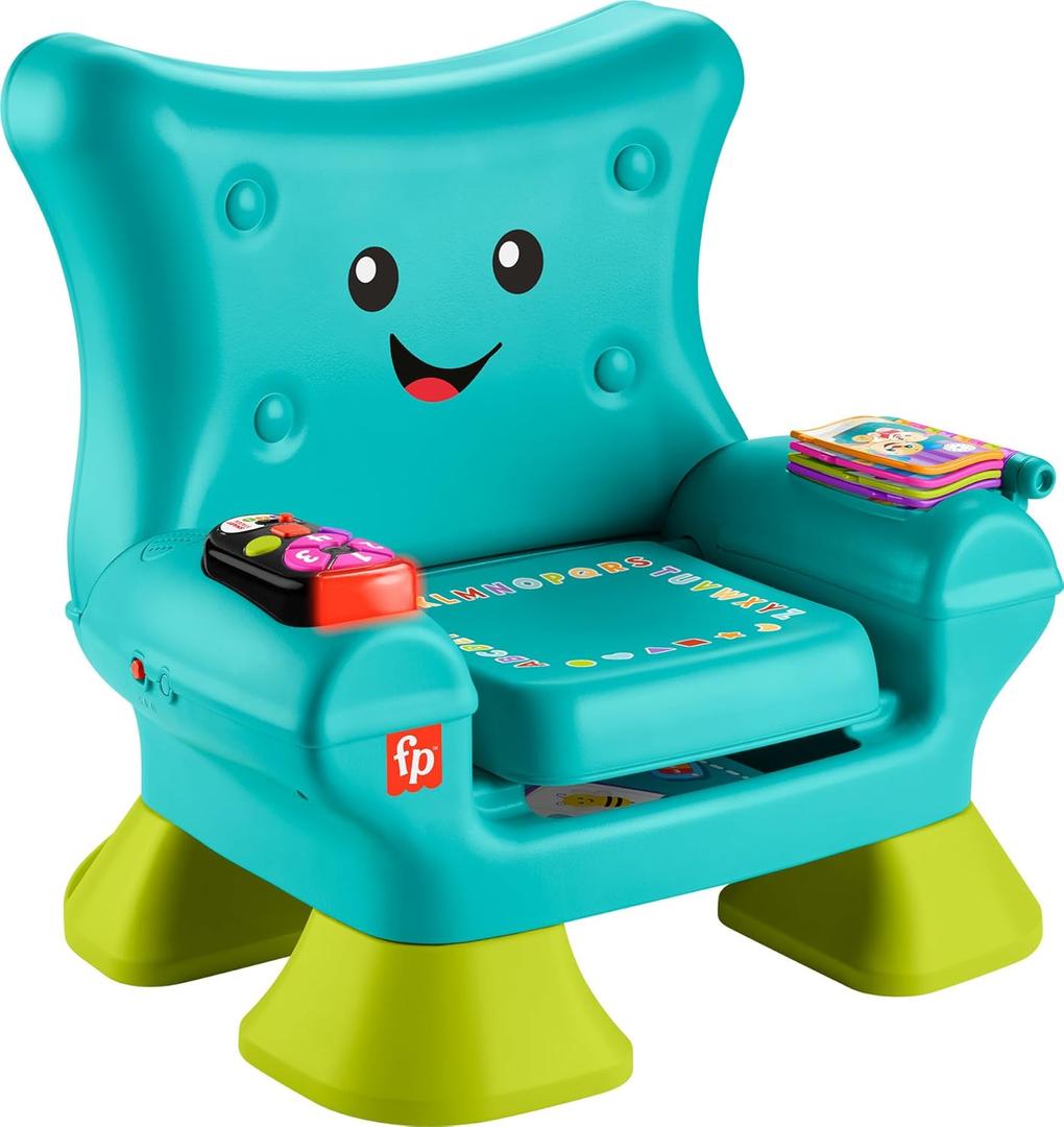 Fisher-Price Toddler Learning Toy Laugh & Learn Smart Stages Chair with Music Lights & Activities for Infants Ages 1+ Years, Teal (Multicolor)