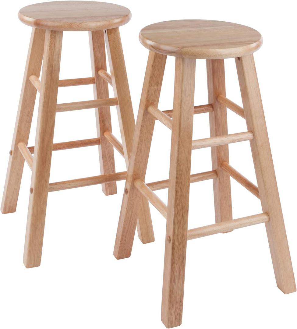 Winsome Element 2-Piece 24In Counter Stool Set, Natural Finish, Solid Wood, Modern Design Winsome Element 2-Piece 24In Counter Stool Set, Natural Finish, Solid Wood, Modern Design