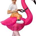 JASHKE Inflatable Costume Flamingo Costume Halloween Costume Fancy Dress Cosplay Costumes for Adult Pink