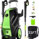 commowner 5000PSI Electric Pressure Washer with 33FT Hose M22-14mm, 3.0GPM Power Washers Electric Powered Professional Pressure Cleaner Machine, Foam Cannon, 4 Tips, powerwashers for home Cars, DGreen