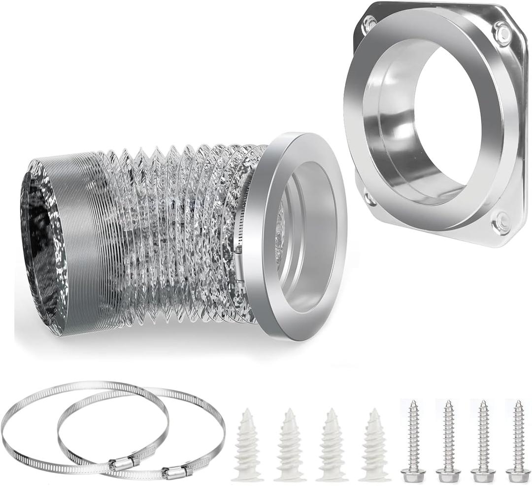 Magnetic Dryer Vent Coupling DV180 Dryer Vent Connector Kit Strong magnetic force high temperature resistance quick Connector easy to clean Included a 2.6ft 4" Duct and two Clamps