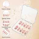 9 Pcs Press On Nail Packaging Box with 30 Pcs Adhesive Double Sided Tape Acrylic Press on Nail Case Clear Nail Packaging for Press Ons Artificial False Nails Display Container Supplies