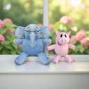 Blue Elephant Animal and Pink Pig Plush Toys,for Boys and Girls Stuffed Animal Toys, Christmas Room Decoration Party Gifts (2PCS)