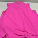 Karl Lagerfeld Women's Sleeveless Novelty Blouse (Medium, Bright Jewel Pink)