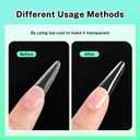 3 x JODSONE Medium Oval Fake Press on Nails Pre-shape Round Gel for Half Cover Acrylic Round Oval Extension Nail Tips for DIY at Home 12 Sizes 360Pcs