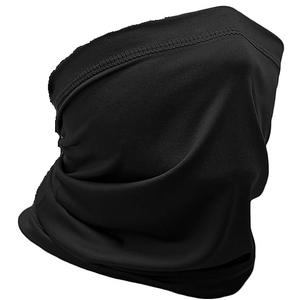 1 Pack Neck Gaiter Face Mask Scarf Gator Sun Cooling Balaclava Bandana Cover UV Protection Headwear for Men Women (Black)