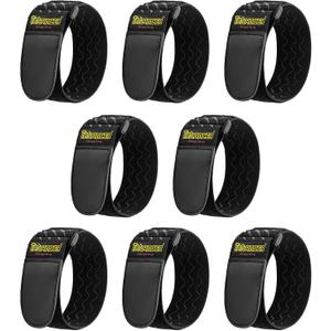Trilancer Elastic Cinch Straps with Anti-Slip Strips, 12 "x 2"(8 Pack) Heavy Duty Multipurpose Hook and Loop Straps for Extension Cords, Cables, Ropes, Hoses, Bike, Pant Garters