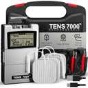 TENS 7000 Rechargeable Tens Unit Muscle Stimulator, Back Pain Relief, 4 Electrodes/ Unit Pads, Period Pain Simulator, Muscle Recovery & Growth, Stim Machine, Electrotherapy, TENS Machine