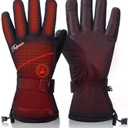 Telguua Heated Gloves for Women Men,Electric Rechargeable Heated Work Glove Ski Mitten Waterproof Touchscreen Heated Gloves (Small, Black)