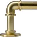 1" Industrial Curtain Rods for Windows 28 to 48 Outdoor Curtain Rod for Patio Blackout Drapery Rods Industrial Heavy Duty Curtain Rods Ceiling Curtain Rod Bedroom Gold