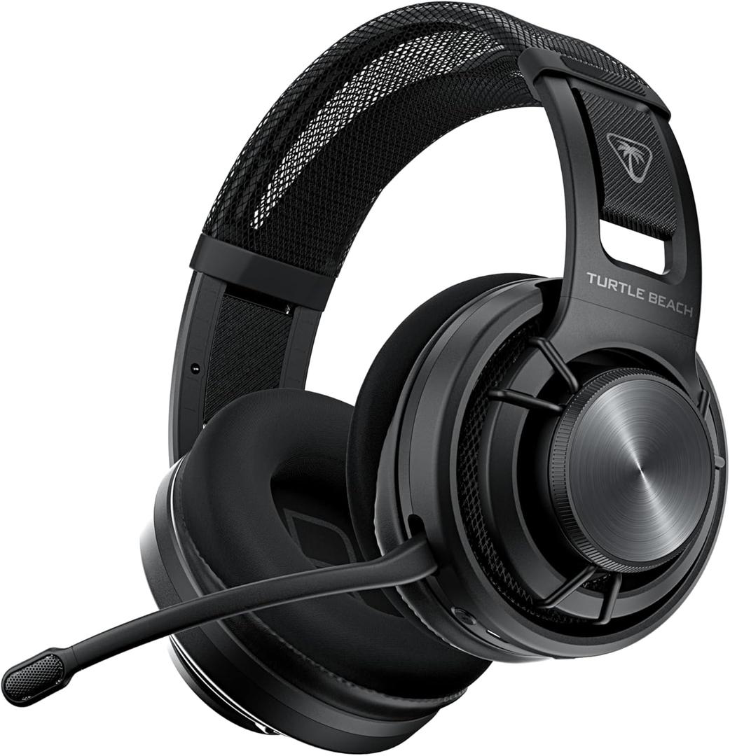 Turtle Beach Atlas Air Wireless Open Back PC Gaming Headset - PC, PS5, PS4, Mobile - 24-bit High-Fidelity Audio, Broadcast Grade Mic, Bluetooth, Floating Earcup, Memory Foam Cushions, 50-Hr Battery (Black)