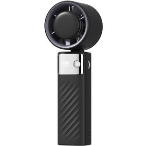 Mini Handheld Fans Portable Fan 1-199 Speed Turbo Fans Max 20Hrs Runtime LED Display Foldable USB-C Rechargeable Personal Fan for Travel Camping Outdoor and Indoor (Black)