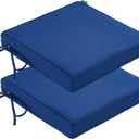 Patio Chair Cushions Waterproof Outdoor Seat Cushions for Patio Furniture Set of 2 with Ties, 22 x 22 Inch, Navy Blue