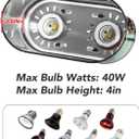 REPTI ZOO Nano Combo Print Tropical Desert Reptile Dual Deep Dome Lamp Fixture for Reptile Max 40 Watts Max Bulb Height 4 in Per Socket UVB Light Fixture Dual Lamp Cap Combo Integration Design