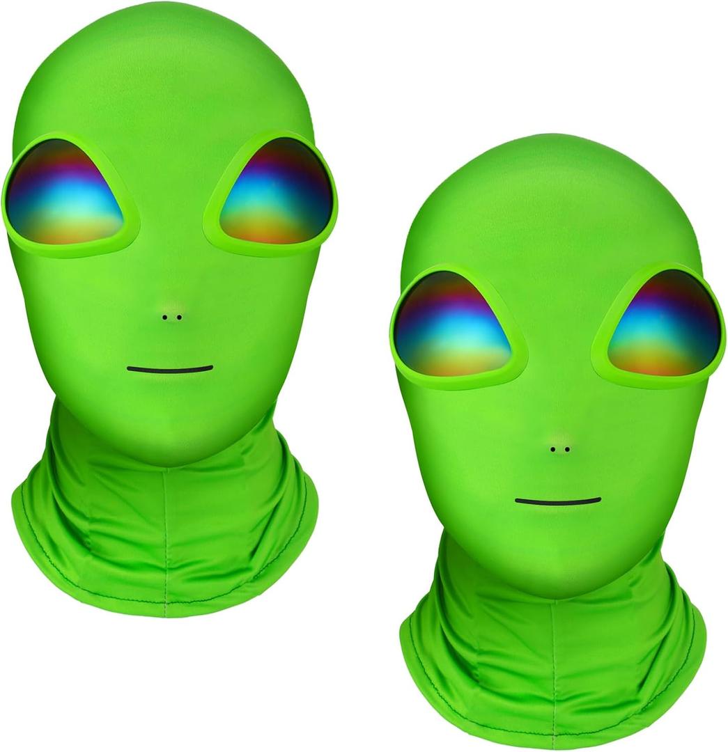 Ramede Alien Mask Adult Halloween Cosplay Set 3D Full Face Mask with Glasses Halloween Party Creepy Face Costume Props