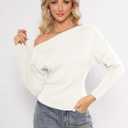 Womens Off Shoulder Sweaters 2025 Fall Long Batwing Sleeve Loose Fit Knit Tops Casual Pullovers Jumpers (Black, S)