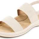 Aomigoct Womens Sandals Flats Dressy: Comfortable Open Toe Platform Sandals - Casual Walking Shoes for Summer, Size 10