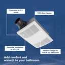 Broan-NuTone Non-Lit PowerHeat Bathroom Exhaust Fan and Heater, 80 CFM, 1.5 Sones, White