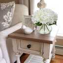 Hollyone Hydrangea Artificial Flowers with Vase White Silk Fake Flowers Arrangements in Glass Vase with Faux Water for Home Bathroom Office Table Centerpiece Shelf Decorations