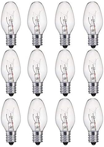 WokHok 7 Watt Night Light Bulbs and Salt Lamps Replacement Bulbs,C7/7 Watt/120 V/45 Lumen,E12 Candelabra Base Light Bulbs,Warm White - Dimmable,10 Pack