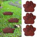 Yaocom 3 Pieces Dog Paw Garden Stepping Stones Garden Decor Cast Irons Dog Rocks Rustic Outdoor Stones Decorative Stone for Garden Walkway Outdoor Decoration, 12 Inch (Brown)
