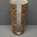 4 Mega Rolls Extra Toilet Paper Storage with Lid and Liner, Water Hyacinth Ratten Toilet Paper Holder Basket Stand, Decorative Boho Covered Enclosed Toilet Tissue Organizer for Bathroom