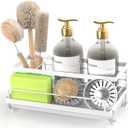 Cisily Sponge Holder for Kitchen, Sink Caddy Organizer, Kitchen Sink Accessories with Drip Tray, Rustproof and Non-Slip Kitchen Sink Sponge Holder, Kitchen Essentials for New HomeWhite