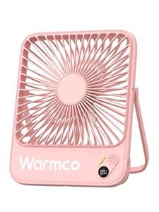 Warmco 10000mAh Portable Travel Fan 7-inch, [10-24H Runtime] Ultra-thin Digital Display Small Desk Battery Operated Fan for Camping, Office, Bedroom, Cruise Essentials 2025 (Black)