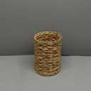 Ctosree 1.3 Gallons Small Wicker Trash Can with Lid Handle Woven Wicker Rattan Bathroom Waste Basket Boho Trash Basket with 100 Plastic Garbage Bags for Bedroom Office Laundry (Classic Style)