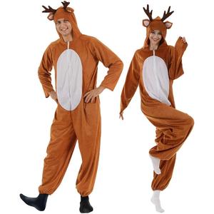 EraSpooky Christmas Reindeer Adult Costume Unisex Deer Animal Onesie Party Jumpsuit (Medium)