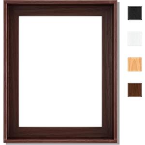 Canvas Floater Frame for Finished Canvas Art, 1.25" Deep Floating Shadow Gap Design, Modern Wall Decor for Home & Office, Gallery Style Display, Hardware Included (Dark Brown, 16x20)