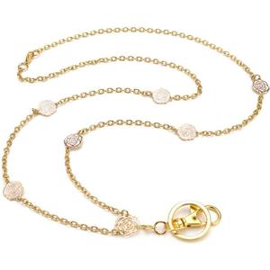 ID Lanyard for Women, Perfect for Employee Id Badges and Keys, Perfect for Nurses and Teachers, Office Glasses Stainless Steel Chain (Gold)