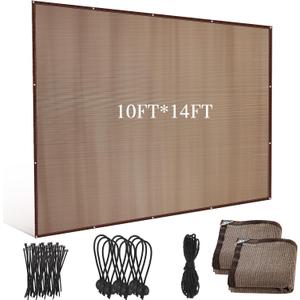 2 Pcs 90% Sun Shade Cloth with Grommets 10' x 14' Pergola Shade Patio Replacement UV Block Privacy Screen Mocha Canopy Porch Cover Enclosure for Outdoor Patio Garden Carport Backyard