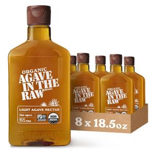 Agave In The Raw, Organic Agave Nectar, 18.5 oz, 8 Pack | Made With Organic Blue Agave From Mexico, USDA Organic, Non-GMO Project Verified, Kosher Vegan and Low Glycemic Index (EXP 12/16/26)