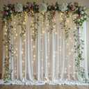 White Tulle Backdrop Curtain with Lights, Elegant Sheer Photo Backdrop Drapes, Soft Fabric & LED Curtain for Weddings Brithday Parties Photography Background Decor, 10ftx8ft