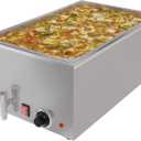 KoolMore Commercial Bain Marie Countertop Food Warmer, Soup Station, and Buffet Table Server with One Serving Section and Tap, Stainless-Steel Steamer with Auto Shut Off (CFW-1T), Silver