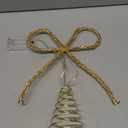 Christmas Tree Topper, 11 Bow Tree Topper with 20 LED Lighted for Christmas Tree Decoration Indoor Xmas Decorations, Holiday Party Indoor Decor (Gold)