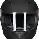 ILM Full Face Motorcycle Street Bike Helmet with Removable Winter Neck Scarf + 2 Visors DOT Model ILM-313 (L, Matte Black)