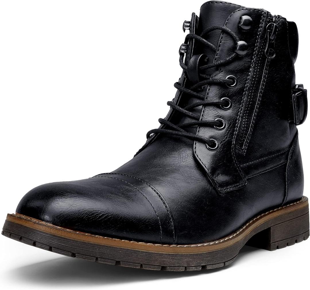 Vostey Men's Boots Boots for Men Casual Boots Motorcycle Combat Ankle Dress Boots Mens (10.5)