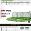 Poray Large 12.3X4FT Tunnel Plant Netting Cover,4.1FT Tall Crop Cage Tomato Netting for Vegetables&Fruits,Durable Gardening Net for Plant and Animals